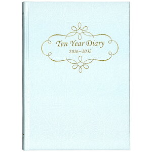 【お買い得品】博文館新社 2026年版(1月始まり)手帳 10年連用ダイアリー A5 1頁1日10年対照 無罫 2026年〜2035年 パールブルー 174