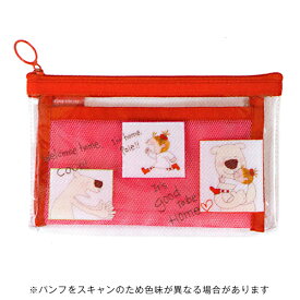 【お買い得品】グリーティングライフ COCOココちゃん メッシュポケットペンケース レッド RYZ-1082