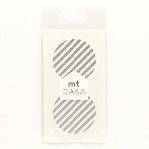 【お買い得品】カモ井加工紙 mt CASA seal ストライプ銀 シール:φ50mm:5シート(10ピース) MTCDS014