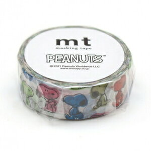 【お買い得品】カモ井加工紙 マスキングテープ mt Peanuts SNOOPY ピーナッツ スヌーピー 15mm×7m 版ズレスヌーピー MTPNUT02