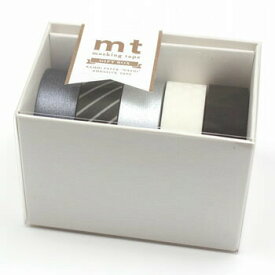 【お買い得品】カモ井加工紙 マスキングテープ mt ギフトボックス モノトーン3(15mm×7m巻)5種入り Gift Box MT05G015