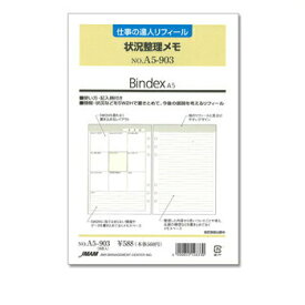 【お買い得品】日本能率協会 バインデックス システム手帳リフィルA5サイズ仕事の達人R状況整理メモ A5903
