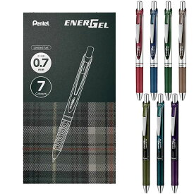 エナージェル 限定 7色セット 0.7mm 8920 ぺんてる ENERGEL ブラックカラーズ 箱入 ダークトーン BL77-L7