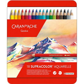カランダッシュ 色鉛筆 スプラカラーソフト水溶性色鉛筆 3888-318 18色（缶入）水彩 水彩色鉛筆 プレゼント 母の日 子ども 大人の塗り絵