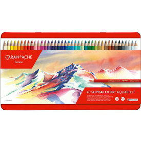 【5/25は最大P5倍！】カランダッシュ 色鉛筆 スプラカラーソフト水溶性色鉛筆 3888-340 40色（缶入）水彩色鉛筆