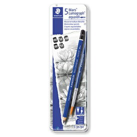 ステッドラー 鉛筆 マルス ルモグラフ アクェレル 水彩鉛筆 100A G6 缶ケース入り STAEDTLER 12本 えんぴつ 8B 6B 4B イラスト