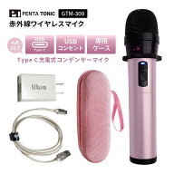 ペンタトニック カラオケマイク GTM-300 シャンパンロゼ ピンク タイプc充電 専用ケース・ケ【Gーブル付 …