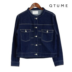 QTUME（クチューム） デニムジャケット 短め丈 身幅にゆとり ストレッチ ストレッチデニムジャケット 大人の女性に ネイビーとブラック 大人デニムジャケット 端境期に活躍 シーズンレスで着られる