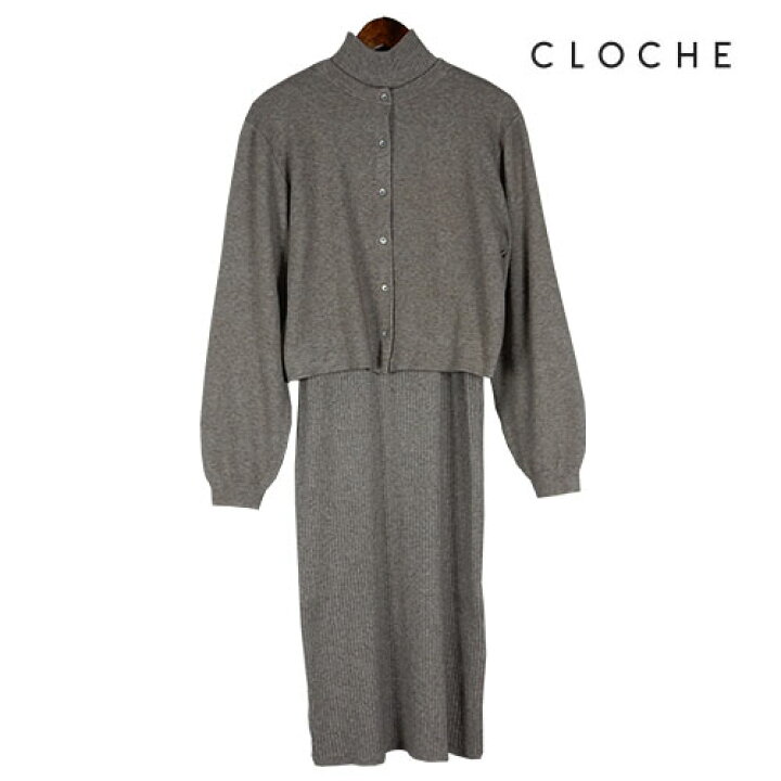 楽天市場】CLOCHE（クロッシェ）ニットセットアップ リブワンピースと 