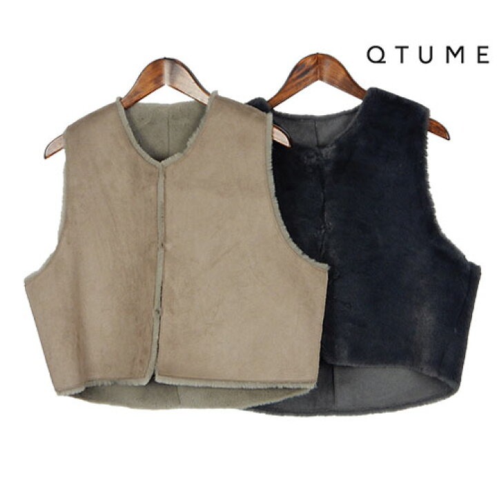 楽天市場】QTUME（クチューム）リバーシブルショート丈ジレ フェイク 