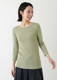 【ピープルツリー 公式】【people tree】ピープルツリー ボートネック Tシャツ 七分袖 ロング フィット トップス【フェアトレード】 【PeopleTree】 ベーシック M L オーガニックコットン 綿 100% ボートネック 七分袖 トップ 生成り ブラック 黒 ネイビー ピンク レディース