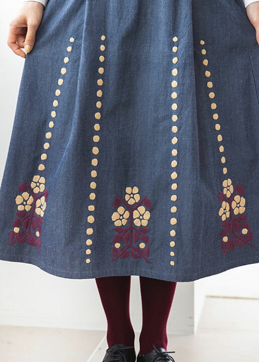 楽天市場】V＆A 手織り オーガニックコットン コレット柄 手刺繍 