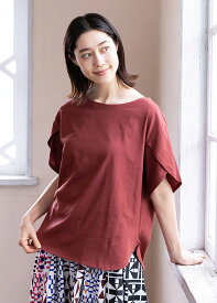 【公式】PeopleTree オーガニックコットン 100% 綿 トップス 天竺つぼみ スリーブトップ 半袖 ゆったり ブラウン ブラック 黒 ブルー 青 M L オーガニックコットン100% 綿100% ギフト プレゼント ピープルツリー フェアトレード SDGs