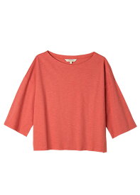 【公式】PeopleTree オーガニックコットン 100% Tシャツ レディース ゆったり トップス ギフト ボートネック グレイ（グレー） レッド 赤 スラブ天竺 オーガニックコットン100% 綿100% ピープルツリー フェアトレード SDGs