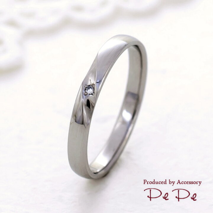 楽天市場】プラチナ900 ダイヤモンド0.006ct マリッジリング 
