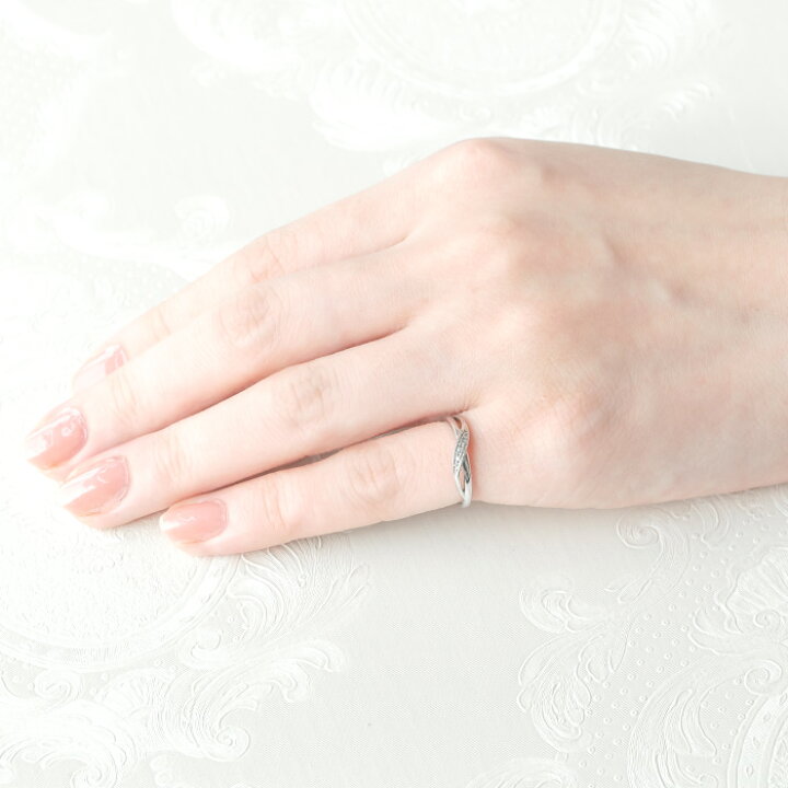 楽天市場 幸せを呼ぶ小指の魔法ピンキーリング 永遠の輝きプラチナ プラチナ900 ダイヤモンド合計0 02ct 4月誕生石 ウェーブ クロス アクセサリーpepe