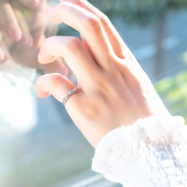 楽天市場 幸せを呼ぶ小指の魔法ピンキーリング 永遠の輝きプラチナ プラチナ900 ダイヤモンド合計0 02ct 4月誕生石 ウェーブ クロス アクセサリーpepe