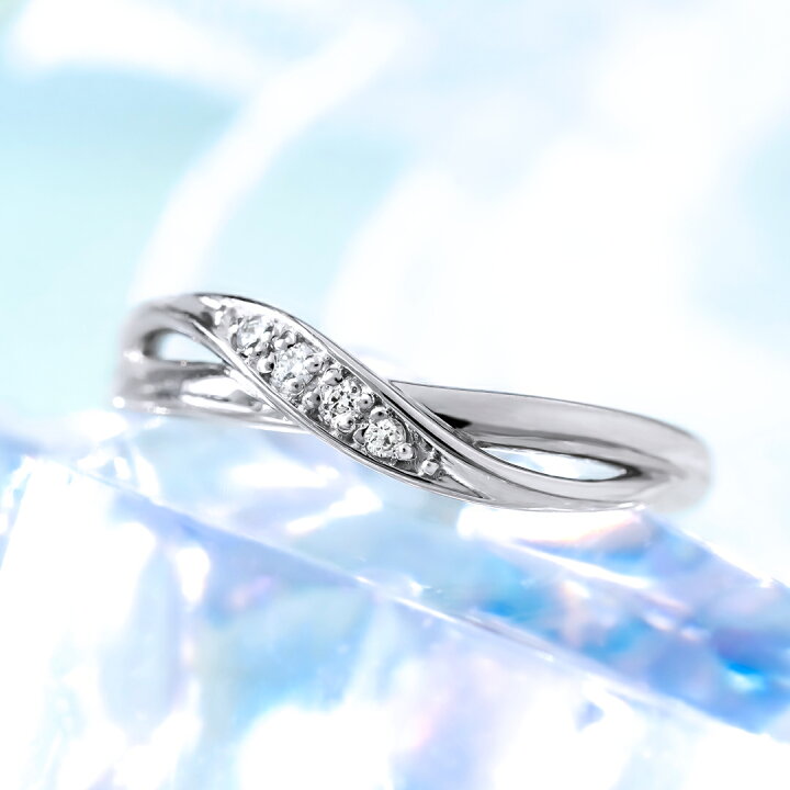 楽天市場 幸せを呼ぶ小指の魔法ピンキーリング 永遠の輝きプラチナ プラチナ900 ダイヤモンド合計0 02ct 4月誕生石 ウェーブ クロス アクセサリーpepe