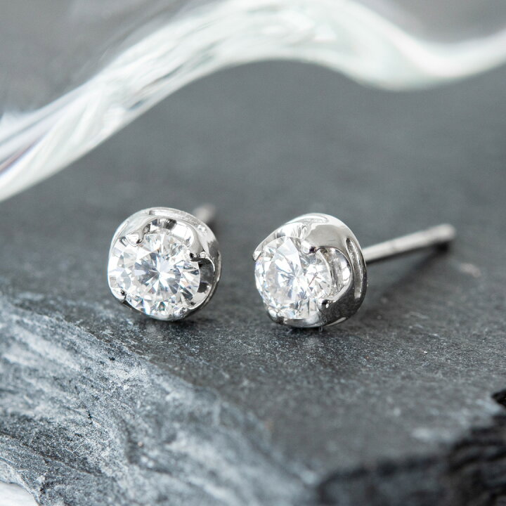 楽天市場】【女性の憧れ…プラチナ×一粒ダイヤモンドピアス】Pt900  