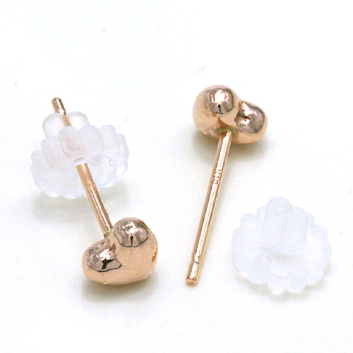 楽天市場】思わずキスしたくなるふっくらハートピアス K10ピンク 