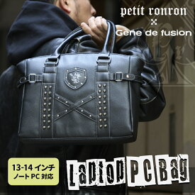 【おまけ付】【13-14インチ対応】プティロンロンノートパソコンバッグ Petit ronron PUNK ノートPC バッグ ケース パンク ロック スタッズ バンド ギター ブラック 黒 おしゃれ 13インチ 14インチ