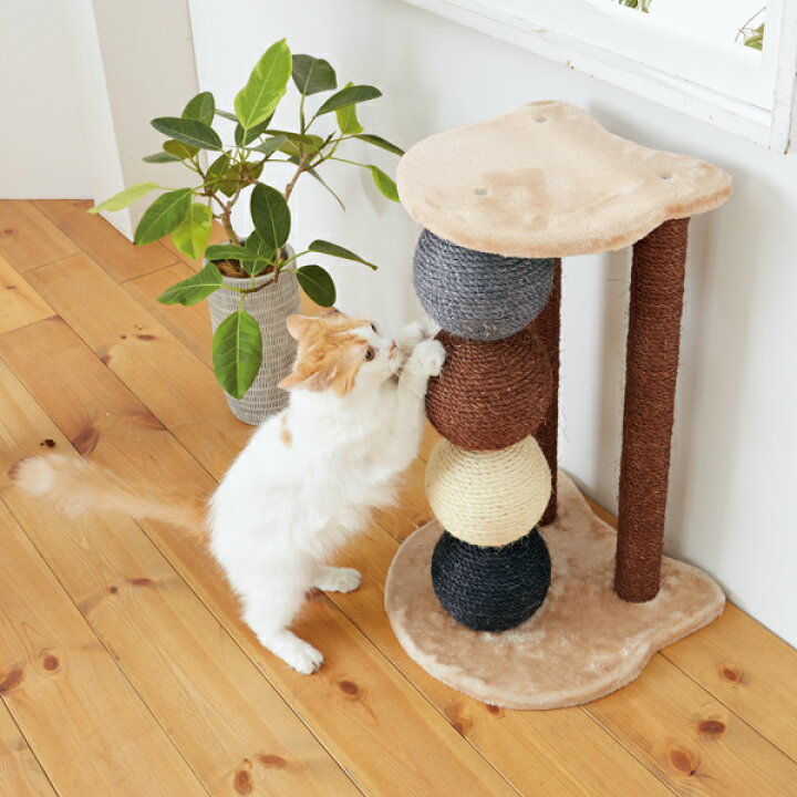 楽天市場】キャットタワー ニャンまるも爪とぎ 猫 ねこ 爪とぎ 