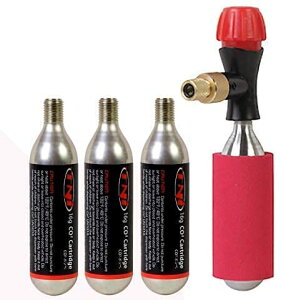 (最短即日発送) TNI CO2 インフレーター ボンベセット エアバルブ 米式 仏式兼用 CO2ボンベ16g×4本 送料無料
