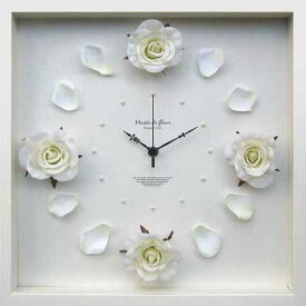 ローズクロック クリーム Rose clock Cream 壁掛け 時計 おしゃれ 誕生日 記念 プレゼント ギフト 送料無料