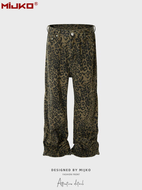 楽天市場】新作 MiJKO メンズ レオパード柄 ビンテージ風 デニム  