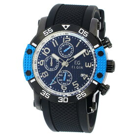 エルジン ELGIN クオーツ クロノ メンズ 腕時計 EG-001-BL ブルー 国内正規品 ブラック おしゃれ 誕生日 記念 プレゼント ギフト 送料無料