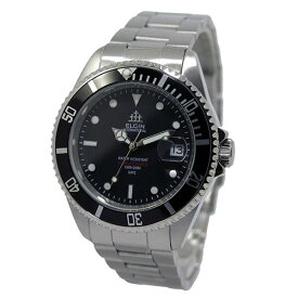 エルジン ELGIN 自動巻き メンズ 腕時計 FK1405S-B ブラック 国内正規品 機械式 オートマ デイト ステンレス ビジネス カジュアル プレゼント ギフト 送料無料