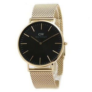 �y�M�t�g�Ή��z�_�j�G���E�F�����g�� DANIEL WELLINGTON �r���v Classic Mesh Onyx Gold �N���V�b�N ���b�V�� �u���b�N �N�I�[�c �E�H�b�` �l�C �u�����h ������� �a���� �L�O �v���[���g �M�t�g ����