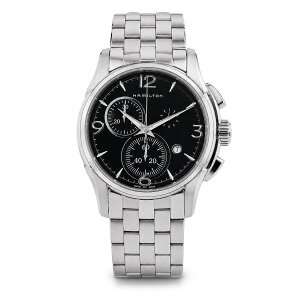 �y�M�t�g�Ή��z�n�~���g�� HAMILTON �r���v Jazzmaster Chronograph Quartz Black Dial �W���Y�}�X�^�[ �N���m�O���t �����Y �u���b�N �N�I�[�c �A�i���O �E�H�b�` �l�C �u�����h ������� �a���� �L�O �v