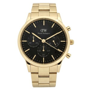 �y�M�t�g�Ή��z�_�j�G���E�F�����g�� DANIEL WELLINGTON �r���v Iconic Chronograph Link Onyx G �N���m�O���t �u���b�N �S�[���h �����Y �N�I�[�c �A�i���O ������� �a���� �L�O �v���[���g �M�t�g ��
