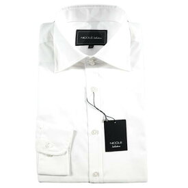 NICOLE selection ニコル セレクション ドレスシャツ コットン ホワイト Sサイズ ビジネス オフィス ビジカジ カジュアル 送料無料