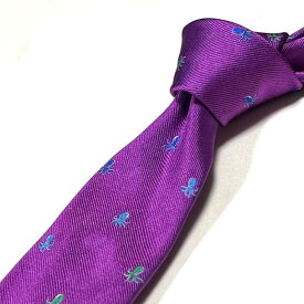 Les copains レコパン ネクタイ イタリア製 小紋柄 パープル おしゃれ フォーマル ビジネス ビジカジ オフィス パーティー 誕生日 記念 プレゼント ギフト 送料無料