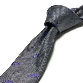 Les copains レコパン ネクタイ イタリア製 アニマル柄 グレー おしゃれ フォーマル ビジネス カジュアル ビジカジ 誕生日 記念 プレゼント ギフト 送料無料