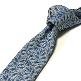 Les copains レコパン ネクタイ イタリア製 ボタニカル柄 ライトブルー おしゃれ フォーマル ビジネス ビジカジ オフィス パーティー 誕生日 記念 プレゼント ギフト 送料無料