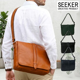 SEEKER シーカー 送料無料 SKB-021SD2 A4 本革 ショルダーバッグ 肩掛け 斜め掛け オイルレザー ビジネスショルダー メンズ ショルダー バッグ ビジネス 鞄 通勤 営業 旅行 カジュアル 牛革 レザー バッグ パソコン 出張 新生活バッグ