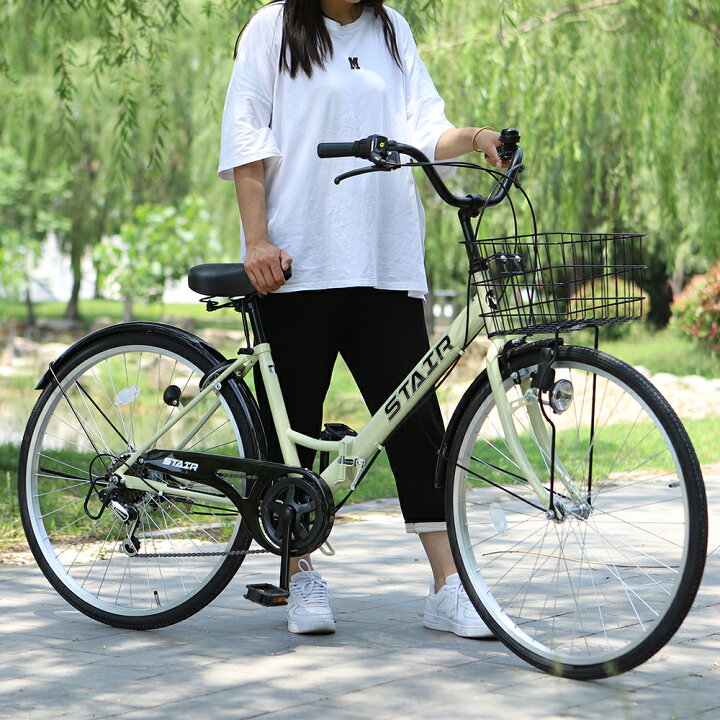楽天市場】折りたたみ自転車 シティサイクル シマノ製6段変速 26インチ 