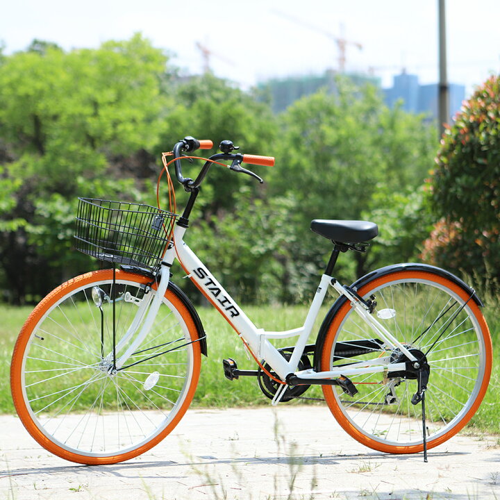 楽天市場】折りたたみ自転車 シティサイクル シマノ製6段変速 26インチ 