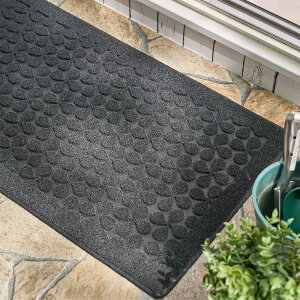 外用玄関マット ドアマット 泥落とし 砂落とし ベランダマット 水洗い ナイロン ラバーマット シンプル クローバー かわいい おしゃれ 耐久性 ブラック 40×60cm 45×75cm 60×90cm