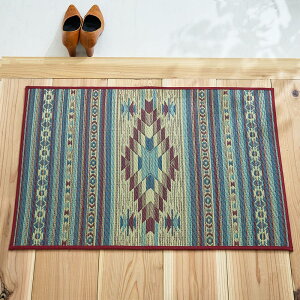 玄関マット い草マット 日本製 い草100% オールシーズン 抗菌 エスニック キリムラグ さらさら 和風 ベージュ ワイン 耐久性 60cm×90cm 70cm×120cm