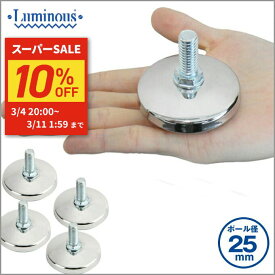 ★スーパーセール限定★10%OFF★ スチールラック ルミナス ラック [25mm] 円形アジャスター 幅5.5×高さ2cm 4個 パーツ 幅5.5×高さ2cm P-AP-4 メタル製ラック 頑丈 キッチンラック アルミラック シルバーラック 収納ラック 丈夫 銀ラック パイプラック アイアンラック