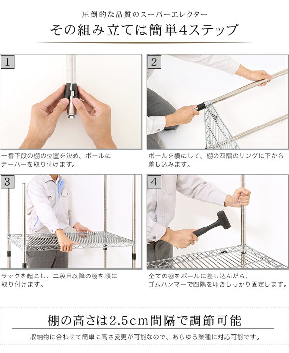 楽天市場】エレクター ERECTA スーパーエレクター スチール棚 什器 
