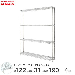 \̔i11{oח\j X`[bN GN^[ bN XeXGN^[ 120×s30×190 4i Vo[ ERECTA  [bN SSS1220PS1900W4