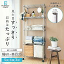 【期間限定P5倍】 ルミナス スチールラック 幅60 奥行35 (高さ50 高さ95 高さ125 高さ155) (3段 4段 5段) 19mm メタルルミナスラック キャスター付き 収納 軽量 ラック EL19-90603 EL19-51603 EL19-12604 EL19-15605
