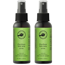 【公式】2025年リニューアル アウトドアボディスプレー エクストラ 100mL（2本セット）/ オーガニック ボディスプレー スプレー シトロネラ 全身 子供 アウトドア キャンプ 旅行 山登り パーフェクトポーション