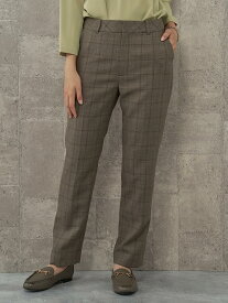 レディースパンツ グレンチェックスーツ テーパードパンツ ライトブラウン ブラウン 秋冬 5 7 9 11 13 PSFA