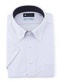 メンズ半袖ワイシャツ 半袖ボタンダウン アイシャツ ボタンダウン 半袖 サックス S M L LL 3L ポリエステル 春夏 PSFA